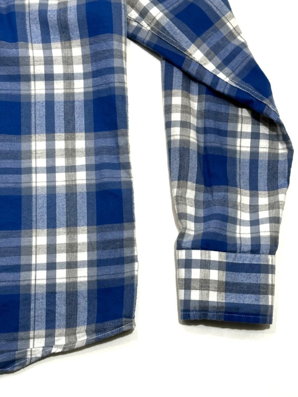 UNTUCKit Mens Large Slim Fit Blue Gray Plaid Button Front Shirt Cotton Casual - Picture 15 of 16